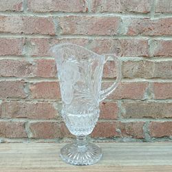 Vintage Floral Cut Pitcher 