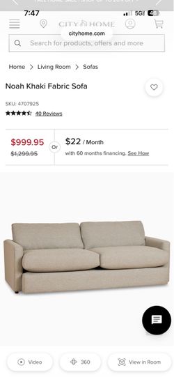 Modern Light Gray Sofa – Excellent Condition