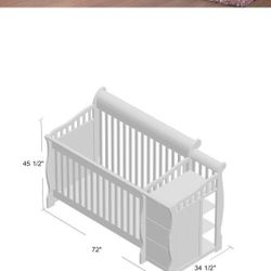 Sorelle Princeton Elite 4-in-1 Convertible Crib and Change Table,
