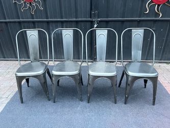 4 Metal Barstools 37” H x 16” W