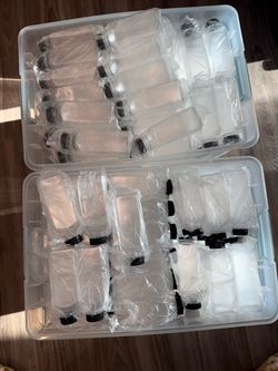 300 Count - 12 oz Clear Plastic Juice Bottles with caps