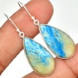 Boulder Azurite (Morenci Mines) 925 Sterling Silver Earrings Jewelry AE41558