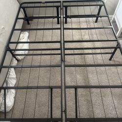 Full Folding Black Platform Metal Bed Frame