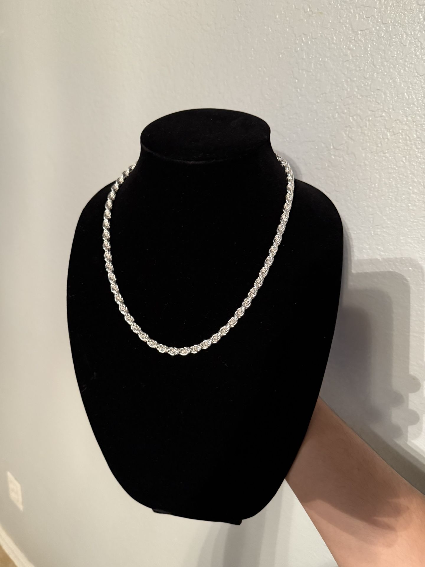 Italian Silver Rope Chain 20”