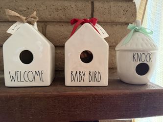 Rae Dunn Spring bird house collection