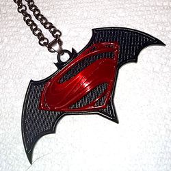 Superman vs Batman Stainless Steel Pendant/Charm+ 20"inches (Black&Red) Unique