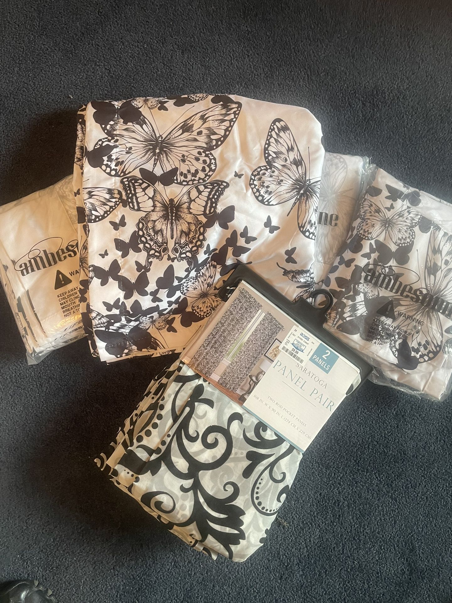 Black And White Drapes Lot