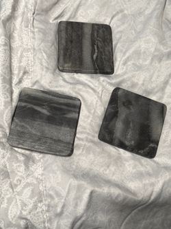 Gray Marble Stone Coaster 3 Set