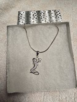 Sterling silver mother, baby pendant, With 18 In. Chain