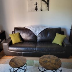 Zocalo Brown Leather Sofa