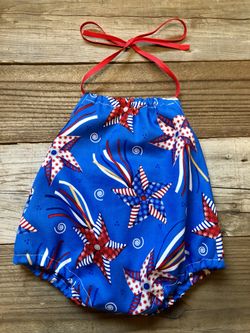 Handmade patriotic baby romper