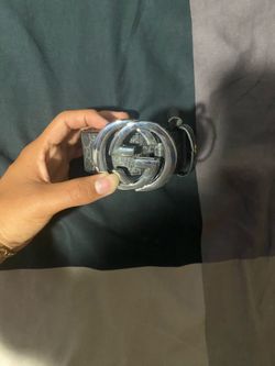 Designer belt black silver buckle size 33-35