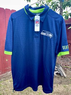 Seattle Seahawks Polo Shirt Men's XL Blue NFL Team Apparel Short Sleeve New