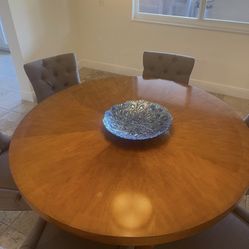 Dining Set. Baers wood 60 Inch. 6 Chairs 