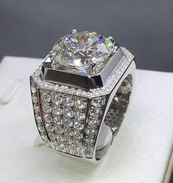 New 18 k white gold men’s wedding ring engagement ring wedding ring set