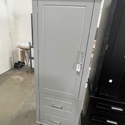 assembled new Tall Bathroom Storage Cabinet with Door and Shelves, Kitchen Pantry Linen