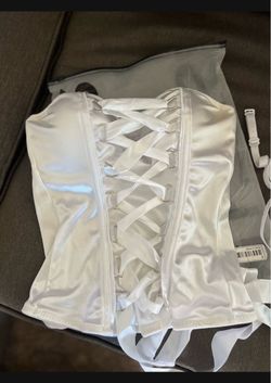 White Satin Lace-Up Corset Top