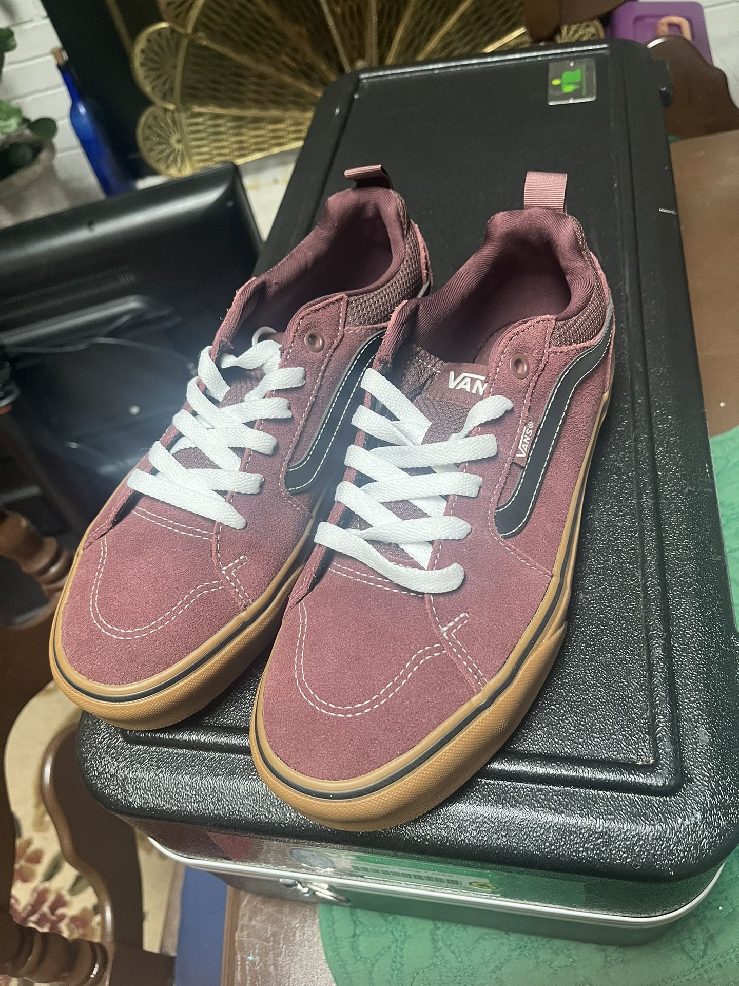 Burgundy Vans ,Skate Shoe