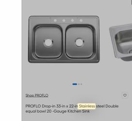 PROFLO DOUBLE SINK STAINLESS STEEL - $70 Brand New Compared to 130$ retail value