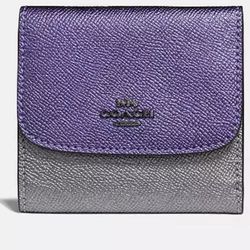 Coach Trifold Wallet Metallic Colorblock