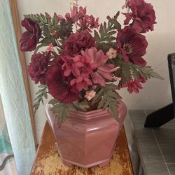 Ceramic Vase With Fake Flower 