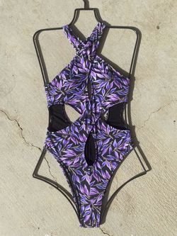 Purple Cutout One Piece 