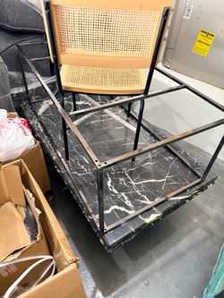 Black Marble-Top Coffee Table