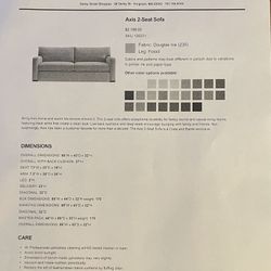 Crate And Barrel  Axis 2- Seat Sofa