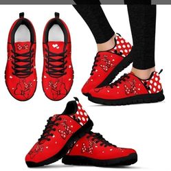 "MINNIE MOUSE" Dots And Bows Sneakers Lightweight  Shoes Size 7 Women’s