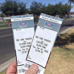 2 GA Lawn tkts todays Chicago Cubs vs NY Yankees  spring training game
