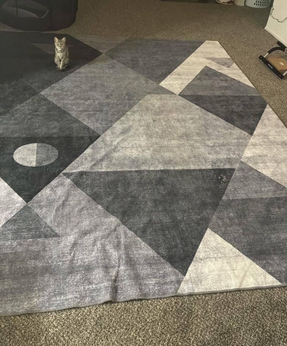 Grey White Rug
