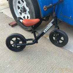 KRIDDO Toddler Balance Bike with tan seat & large 10” hard wheels for kids 18 months-5 years