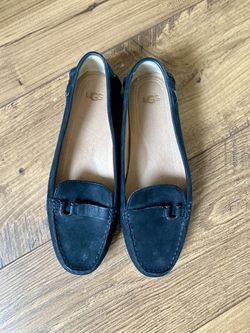 UGG Callen Black Suede Nubuck Driving Loafers- Women’s 8.5