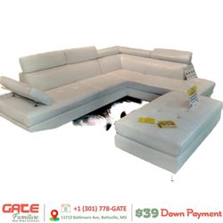 Antares Modern White Sectional