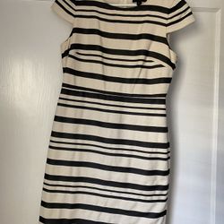 Blue/cream Striped Dress 
