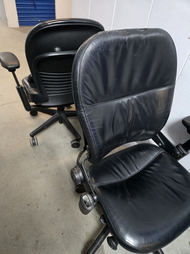Real Leather Steelcase Leap V1 Ergonomic Task Chair