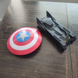 Batman Figure Batmobile And Captain America Shield