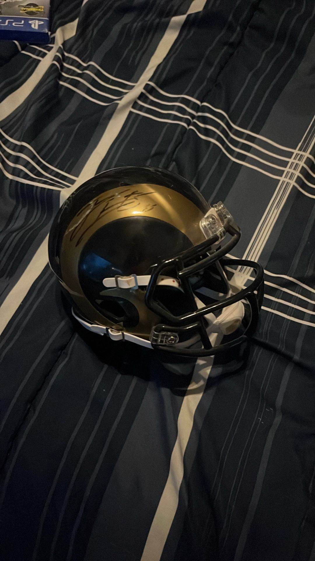 James Laurinaitis signed mini helmet