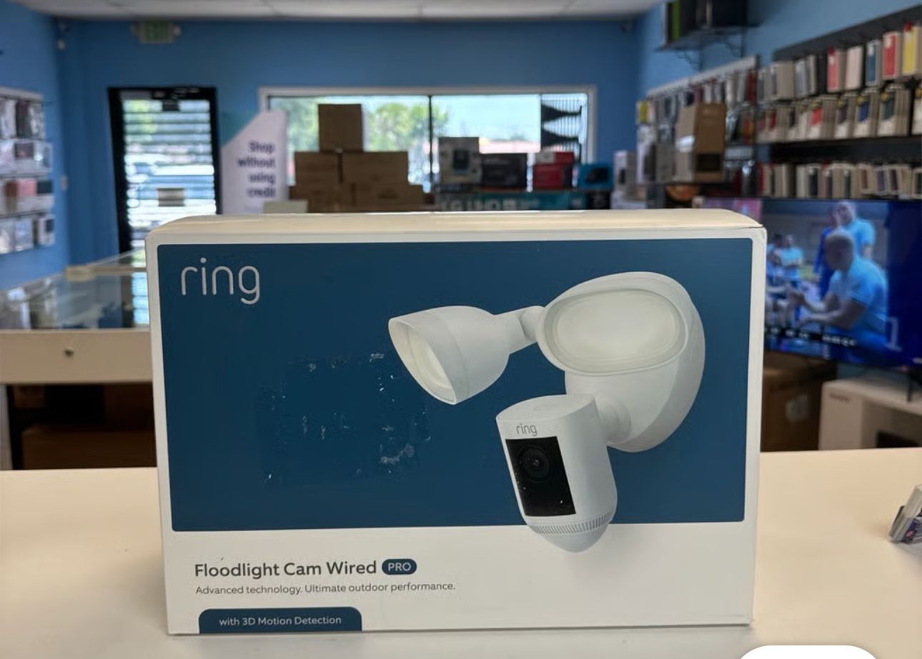 Ring Floodlight Cam Wired Pro 3D Motion Outdoor White New Sealed