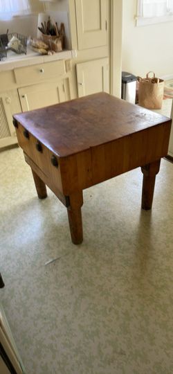 Antique Butcher Block Table