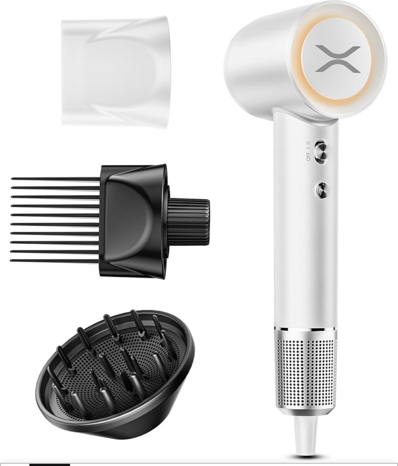 Hair Dryer,150000 RPM High-Speed Blow Dryer 500 Millions Negative Ionic Care Hair Dryer for Fast Drying, 51dB Low Noise Thermo-Control Hairdryer Nozzl