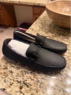 NEW Salvatore Ferragamo Black Leather Tassel Loafers – Men’s Size 10.5 – Made in Italy