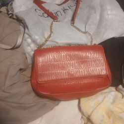 DKNY RED LEATHER PURSE