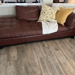 FREE LEATHER COUCH & OTTOMAN