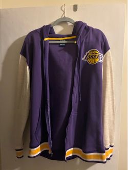 Ultra Game NBA Los Angeles Lakers Full Zip Hoodie Men’s Medium Purple Official Licensed
