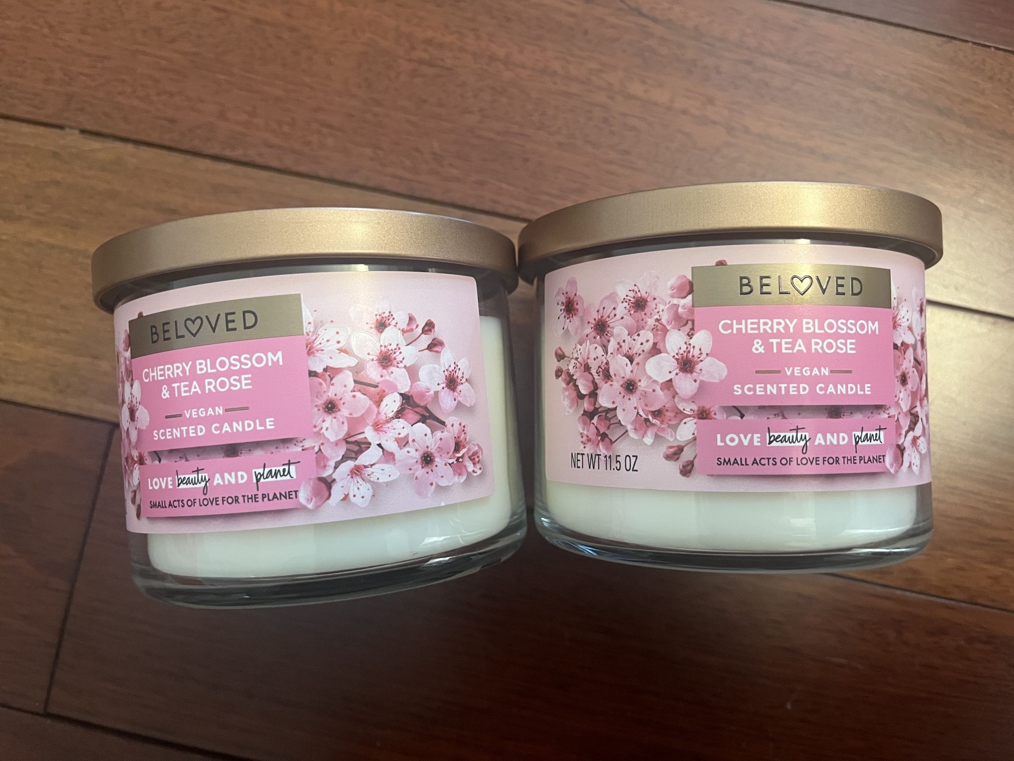 Beloved Cherry Blossom and Tea Rose Vegan candle $6 each