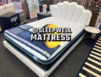New queen bed frame with mattress