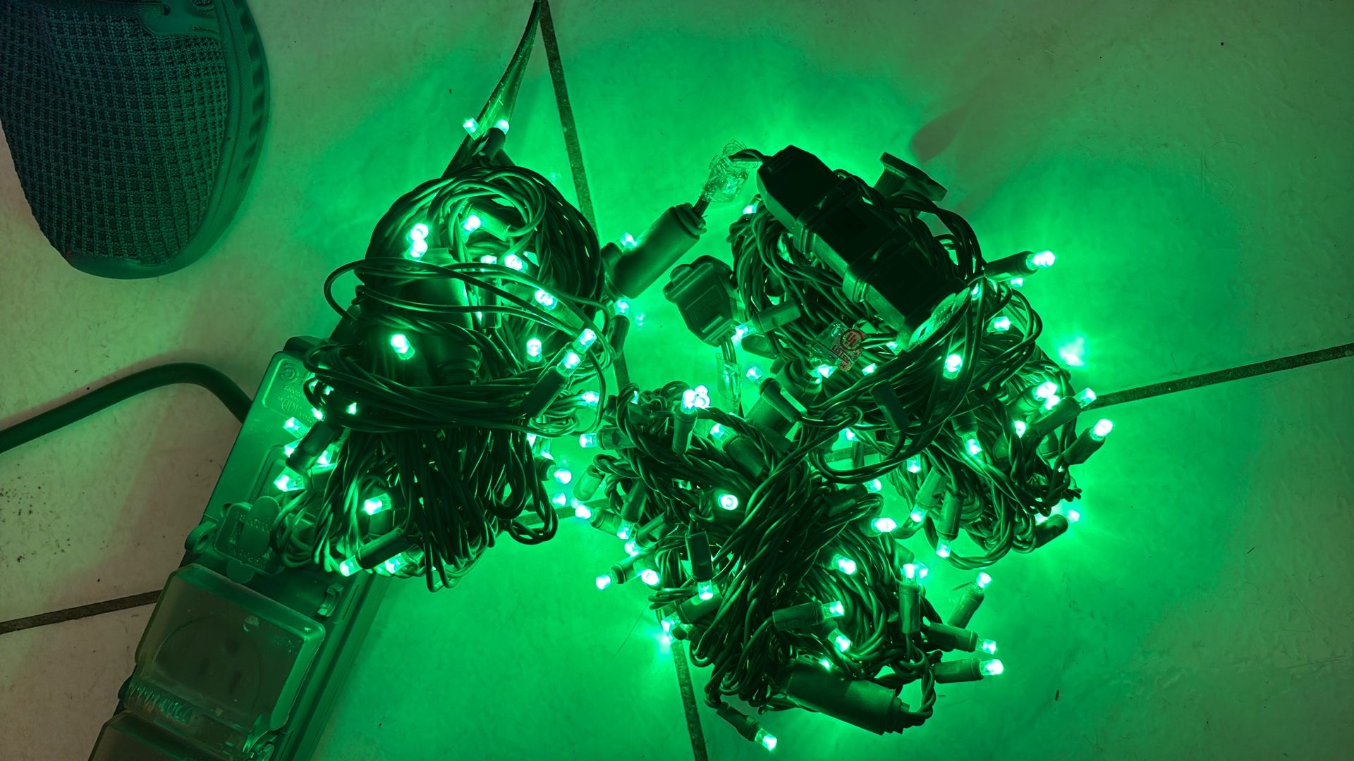 Green LED Christmas Lights 50 Bulb lights 