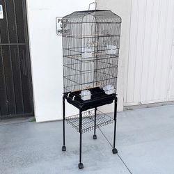 (Brand New) $60 Bird Cage 60” Tall Standing Parrot Parakeet with Rolling Stand 18x14x60 Inches 