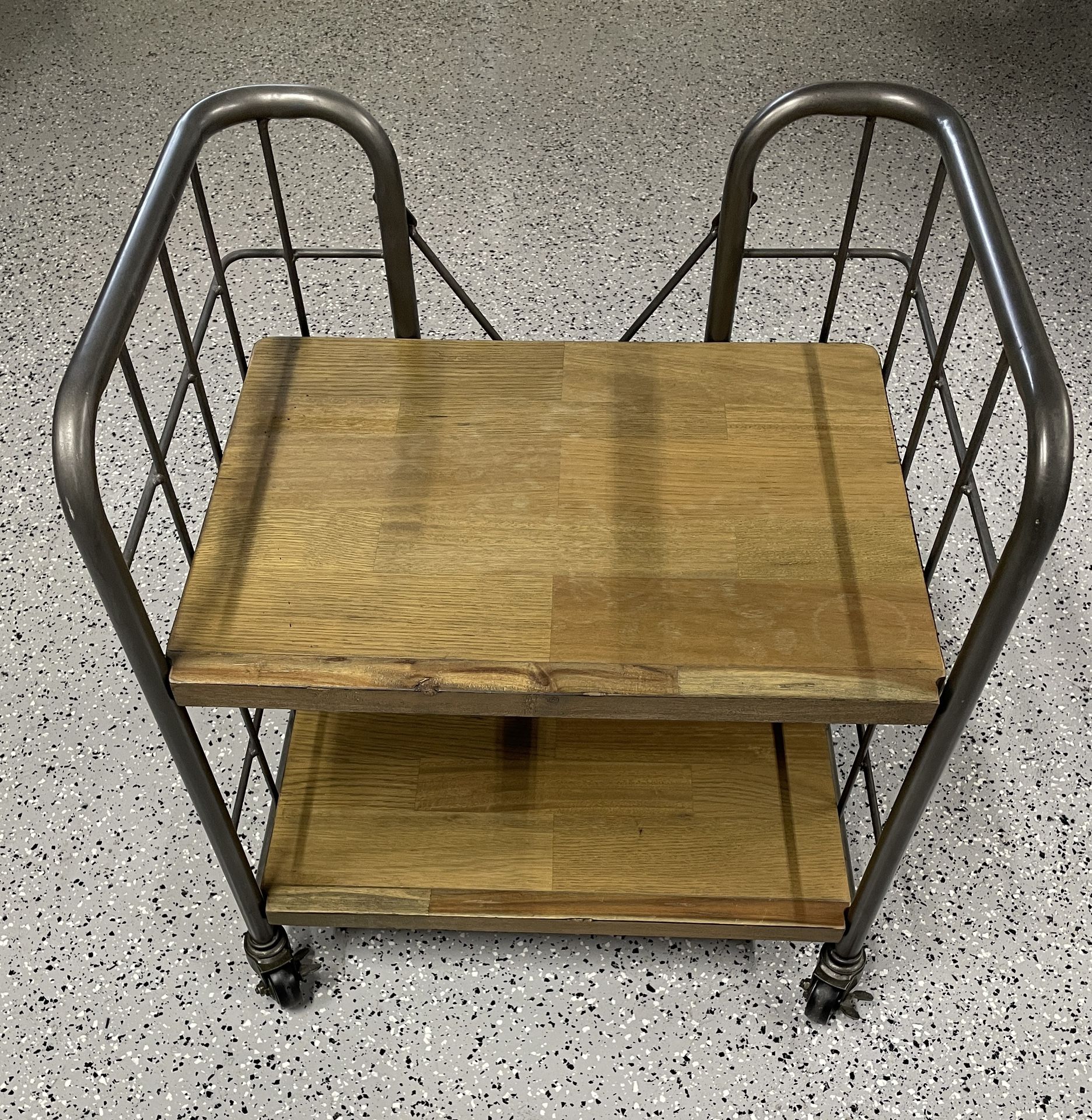 World Market Industrial Rolling Bar Beverage Cart / TV Stand Media Cart